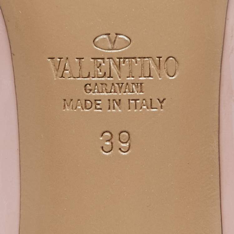 Pre Owned Valentino Pink Patent Leather Rockstud Pumps Size 39