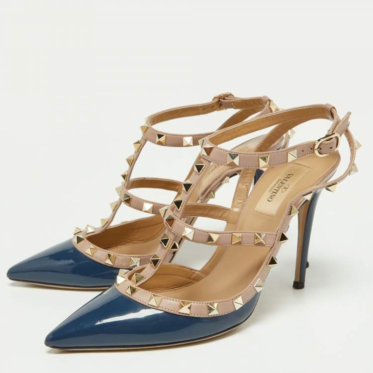 Valentino Patent and Leather Caged Rockstud Ankle Strap Valentino | TLC