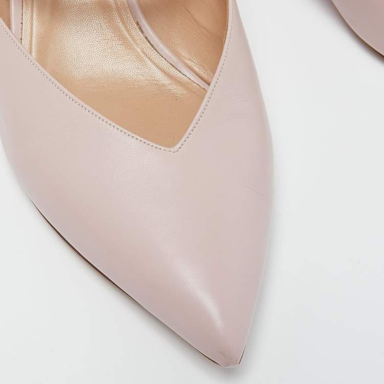 Pre Owned Valentino Pink Leather Rockstud Mules Size 40