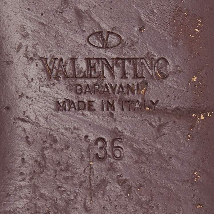 Pre Owned Valentino White Leather Rockstud Ankle Strap Flat Sandals Size 36