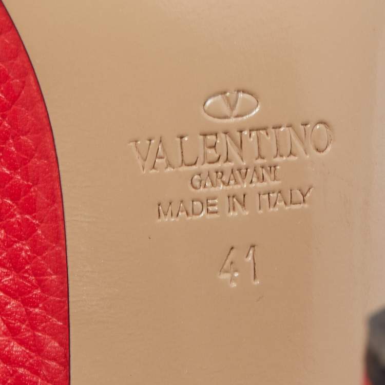 Pre Owned Valentino Pink Leather Rockstud Caged Pumps Size 41