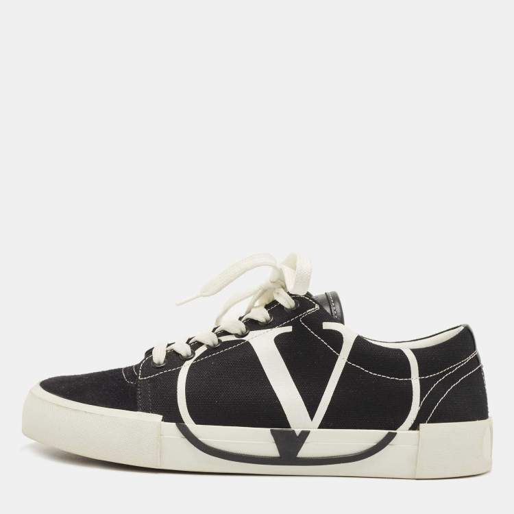 Pre Owned Valentino Black Canvas Low Top Sneakers Size 39
