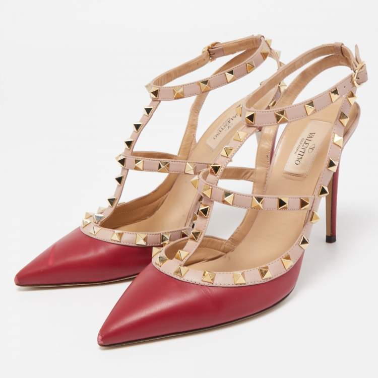 Rockstud strappy 2025 pointed toe pump