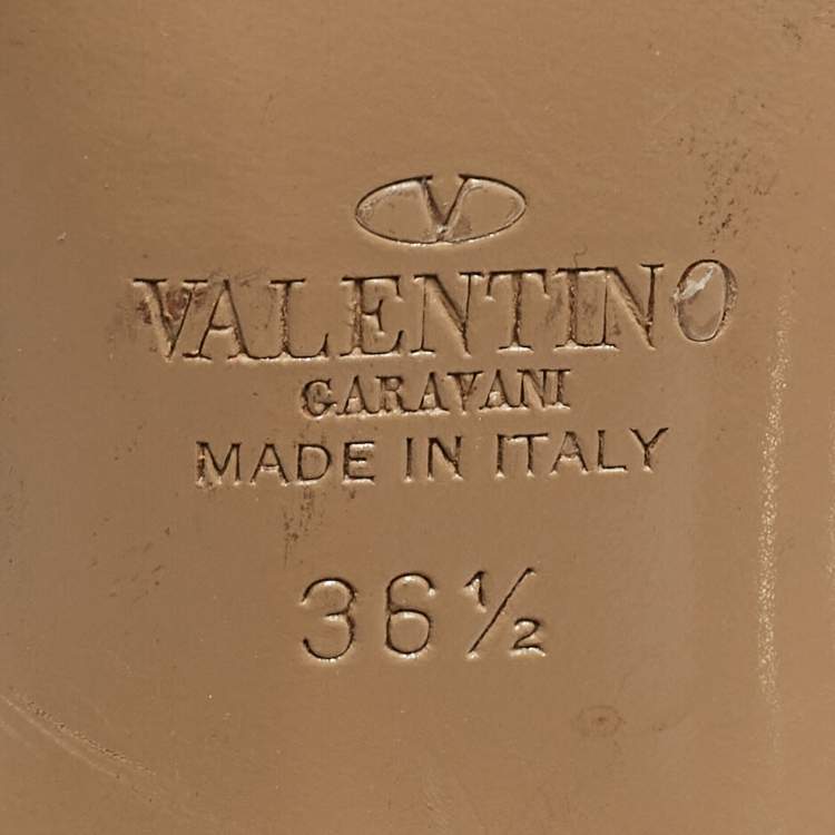 مملوكة مسبقًا Valentino Pink Leather Rockstud Strappy Pointed Toe Pumps Size 36.5