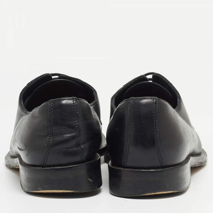 Pre Owned Valentino Black Leather Lace Up Derby Size 38
