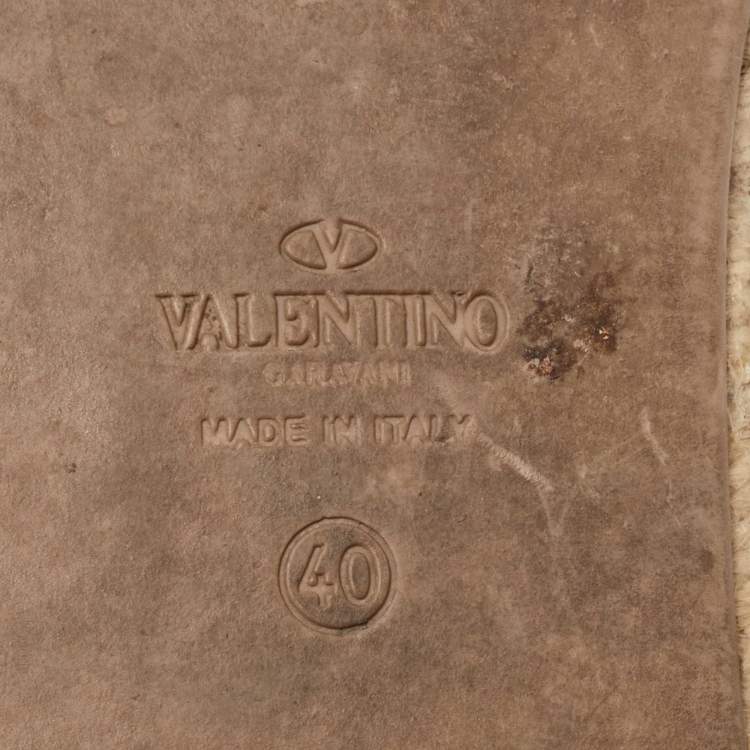 Pre Owned Valentino Black Mesh and Lace Espadrille Flats Size 40