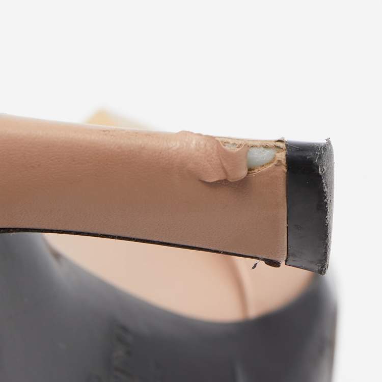 Pre Owned Valentino Pink Leather Roman Stud Pointed Toe Mules Size 37