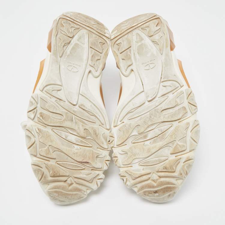 Pre Owned Valentino White Leather and Fabric Climbers Sneakers Size 38