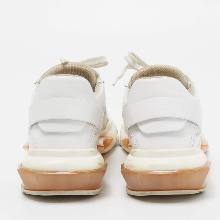 Pre Owned Valentino White Leather and Fabric Climbers Sneakers Size 38
