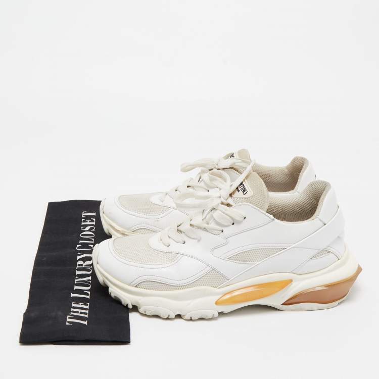 Pre Owned Valentino White Leather and Fabric Climbers Sneakers Size 38
