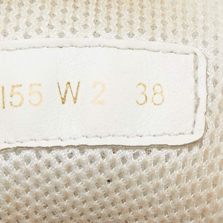 Pre Owned Valentino White Leather and Fabric Climbers Sneakers Size 38