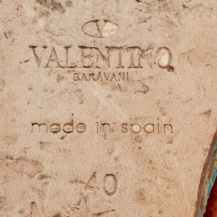 Pre Owned Valentino Pink Leather Criss Cross Wedge Platform Espadrille Ankle Wrap Sandals Size 40