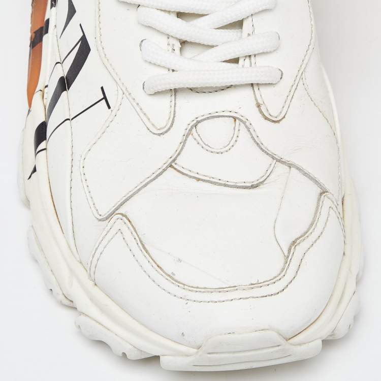مملوكة مسبقًا Valentino White Leather VLTN Bounce Sneakers Size 37.5