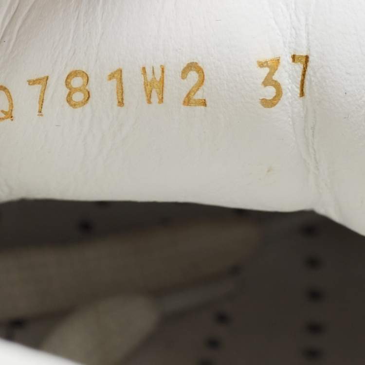 Pre Owned Valentino White Leather VLTN Open Sneakers Size 37