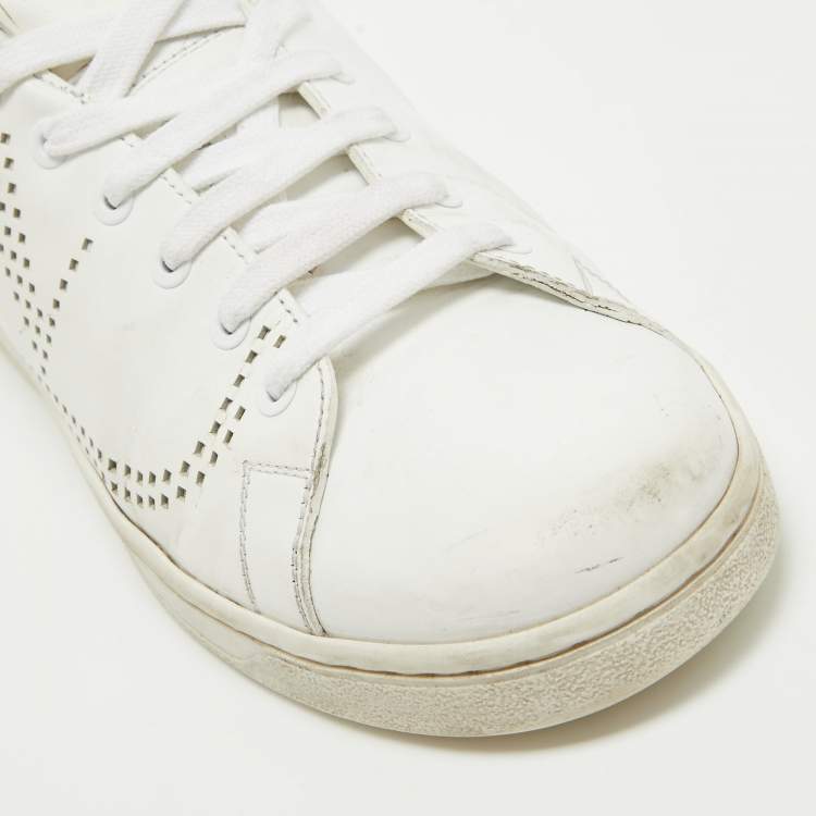 Pre Owned Valentino White Leather Backnet Sneakers Size 39