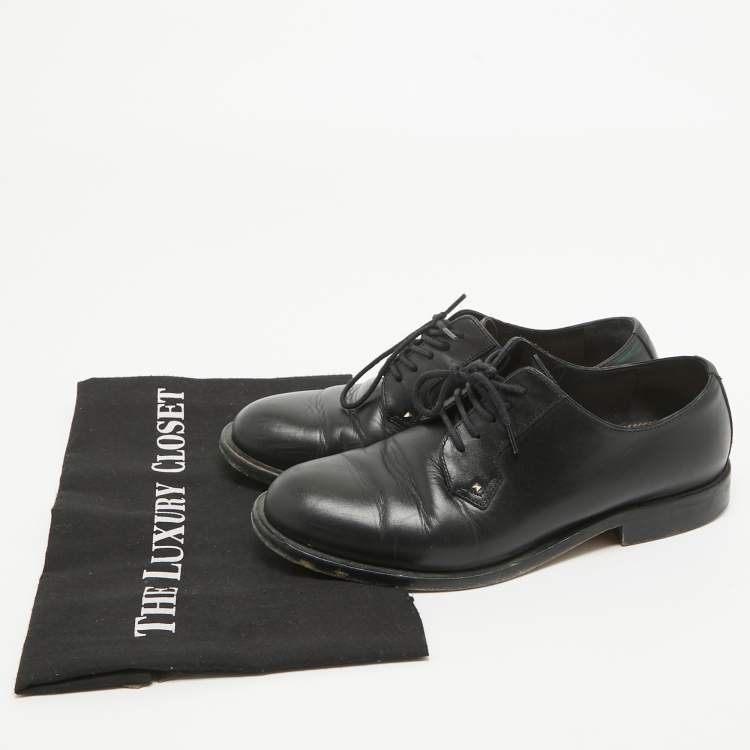 Pre Owned Valentino Black Leather Lace Up Derby Size 36