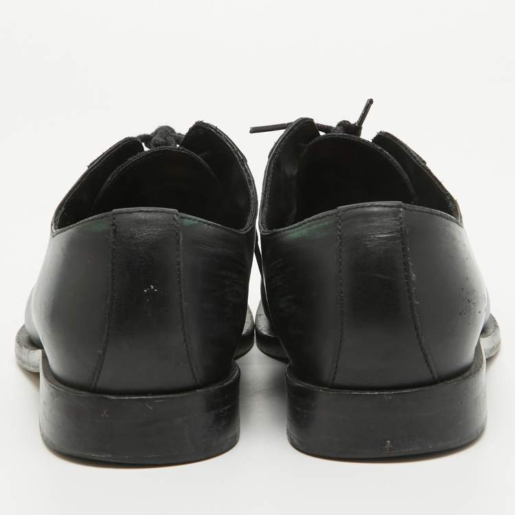 Pre Owned Valentino Black Leather Lace Up Derby Size 36