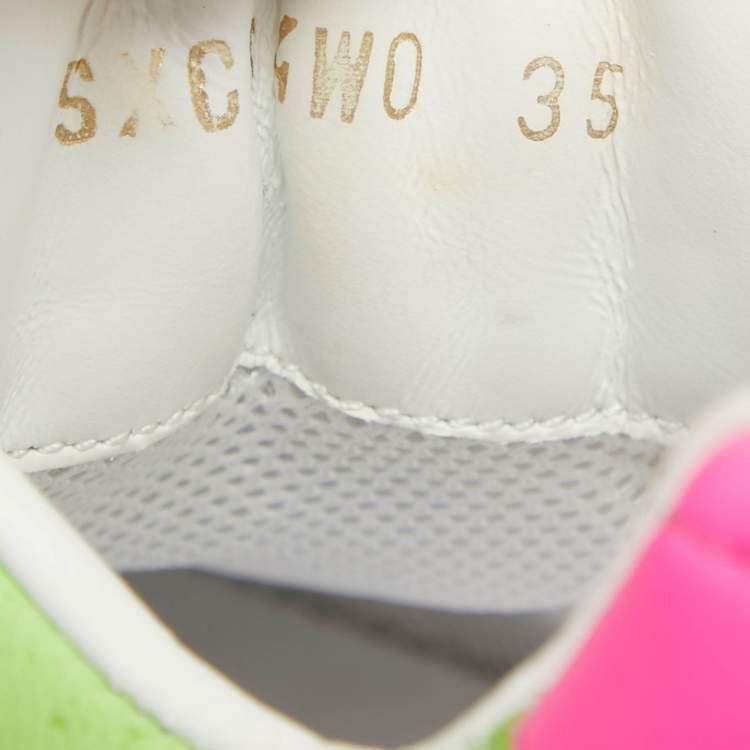 Pre Owned Valentino Multicolor Leather Roman Stud Sneakers Size 35