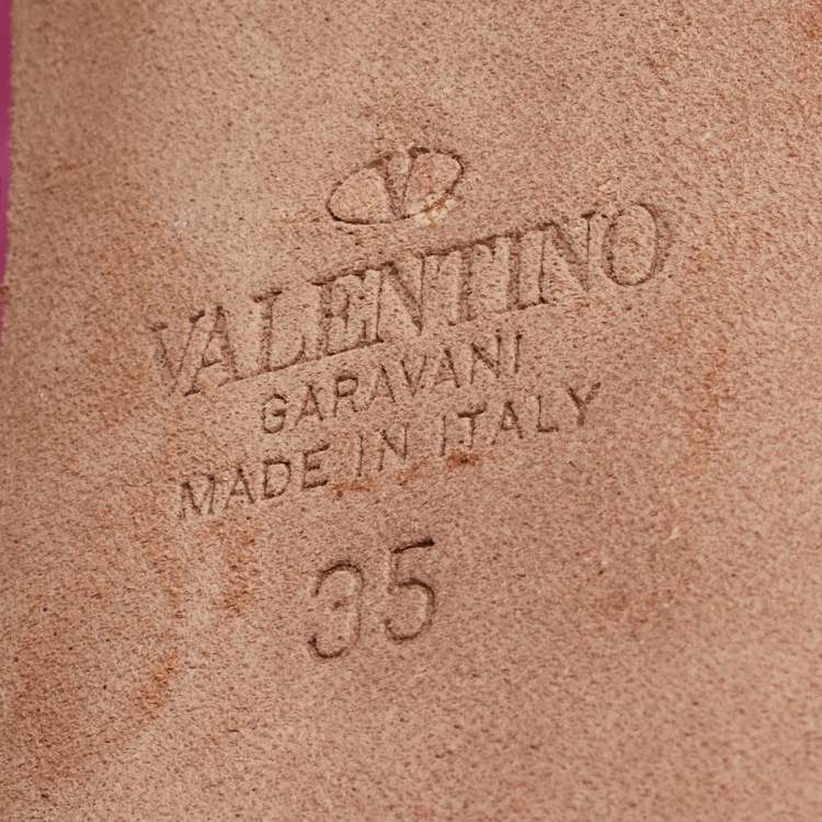 Pre Owned Valentino Pink Patent Leather Tan-Go Platform Pumps Size 35