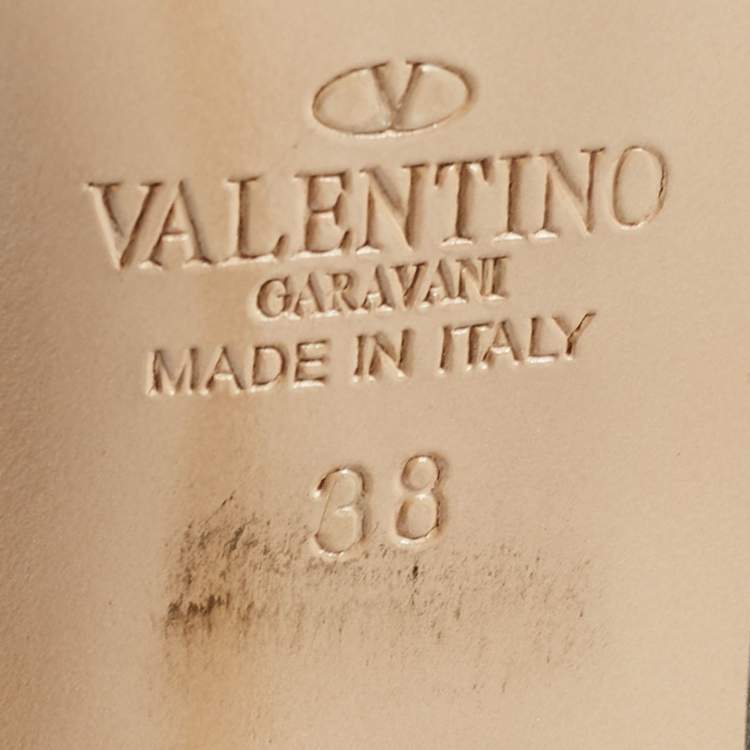 Pre Owned Valentino Black Leather Knee Length Boots Size 38
