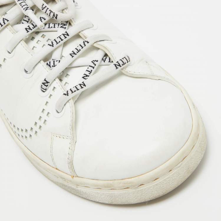 Pre Owned Valentino White Leather Backnet Sneakers Size 36.5