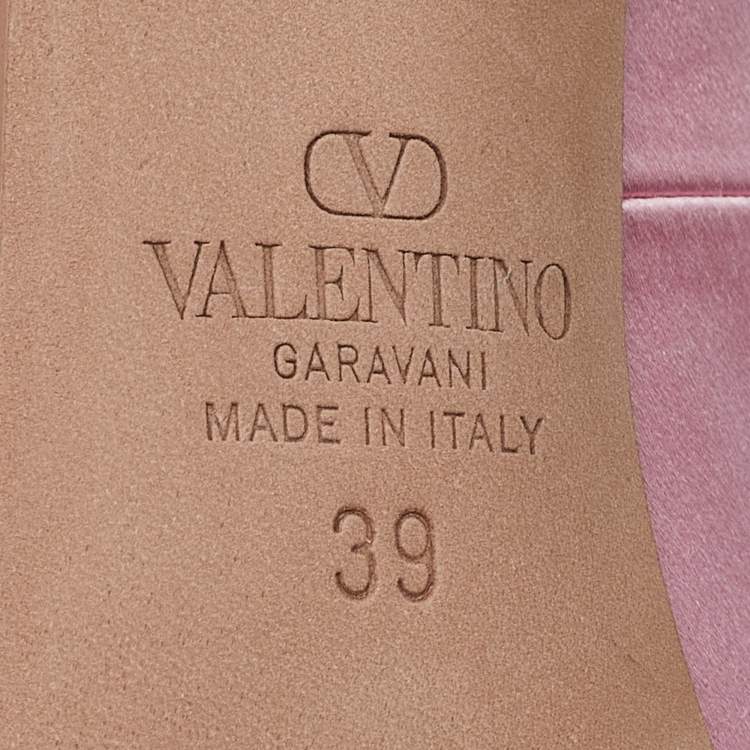 Pre Owned Valentino Pink Satin Nite-Out Pointed Toe Pumps Size 39