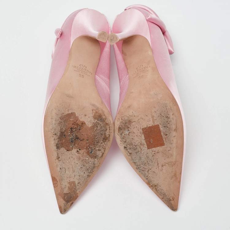 Pre Owned Valentino Pink Satin Nite-Out Pointed Toe Pumps Size 39