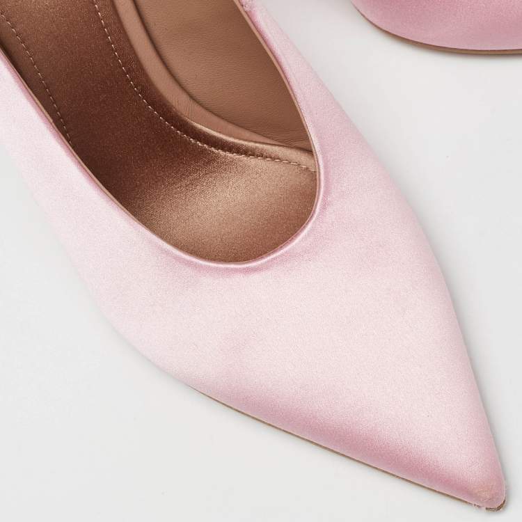 Pre Owned Valentino Pink Satin Nite-Out Pointed Toe Pumps Size 39