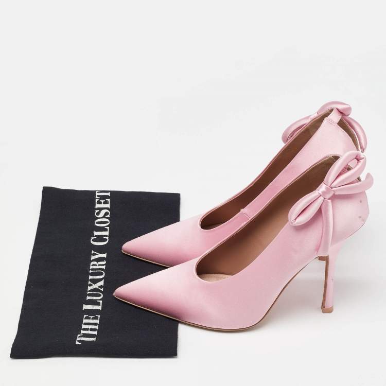 Pre Owned Valentino Pink Satin Nite-Out Pointed Toe Pumps Size 39