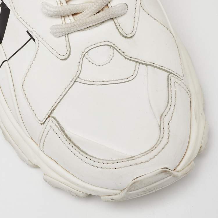 Pre Owned Valentino Cream Leather VLTN Bounce Low Top Sneakers Size 38