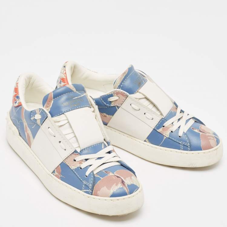Pre Owned Valentino Multicolor Leather Rockstud Low Top Sneakers Size 36
