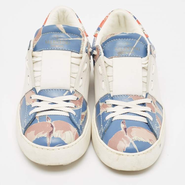 Pre Owned Valentino Multicolor Leather Rockstud Low Top Sneakers Size 36