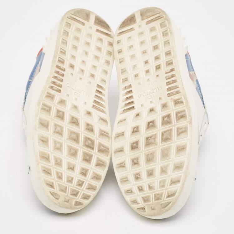 Pre Owned Valentino Multicolor Leather Rockstud Low Top Sneakers Size 36