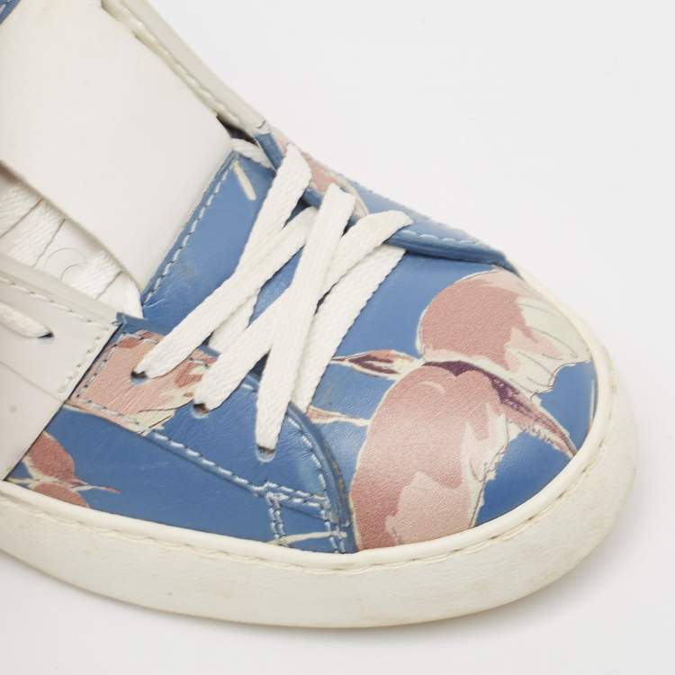 Pre Owned Valentino Multicolor Leather Rockstud Low Top Sneakers Size 36