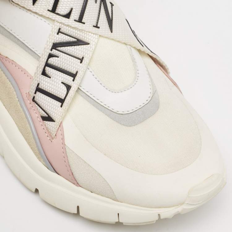 Pre Owned Valentino Multicolor Suede and Fabric VLTN Heroes Sneakers Size 37.5