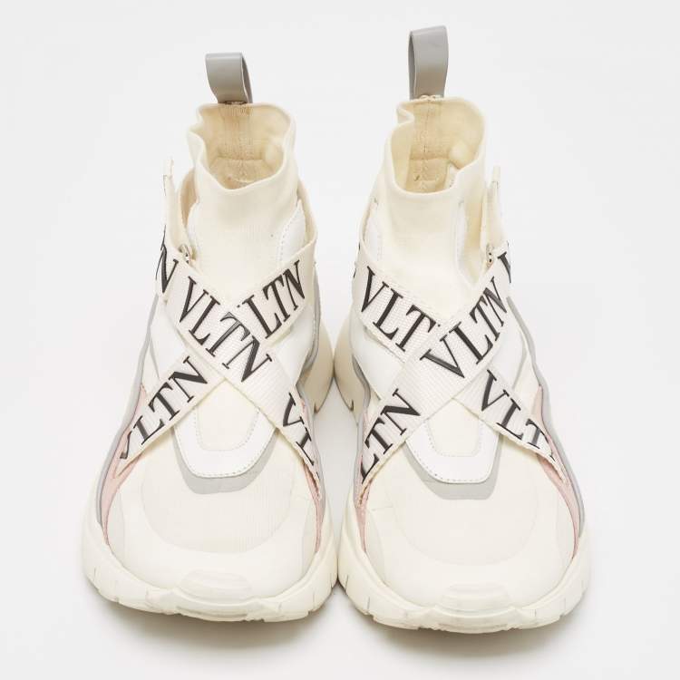 Pre Owned Valentino Multicolor Suede and Fabric VLTN Heroes Sneakers Size 37.5