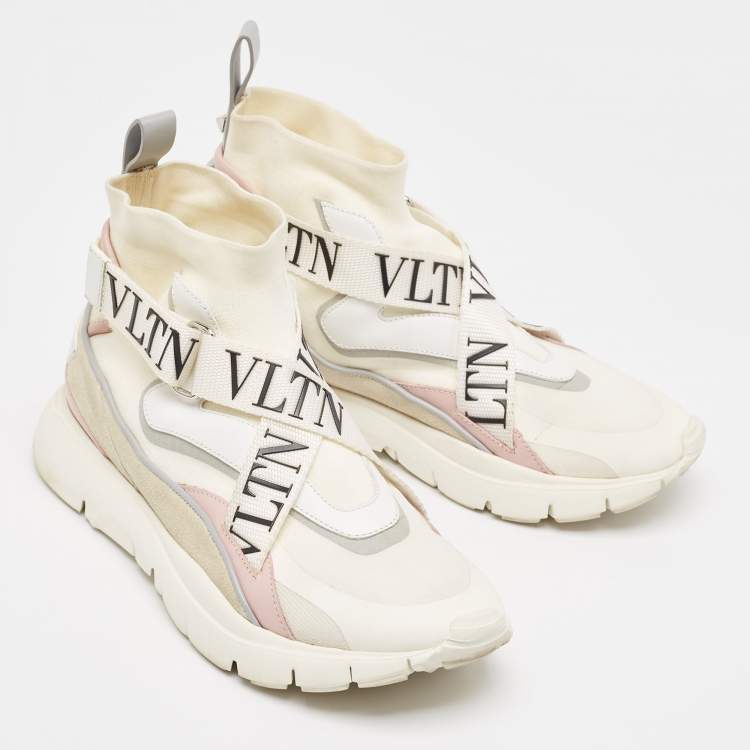 Pre Owned Valentino Multicolor Suede and Fabric VLTN Heroes Sneakers Size 37.5