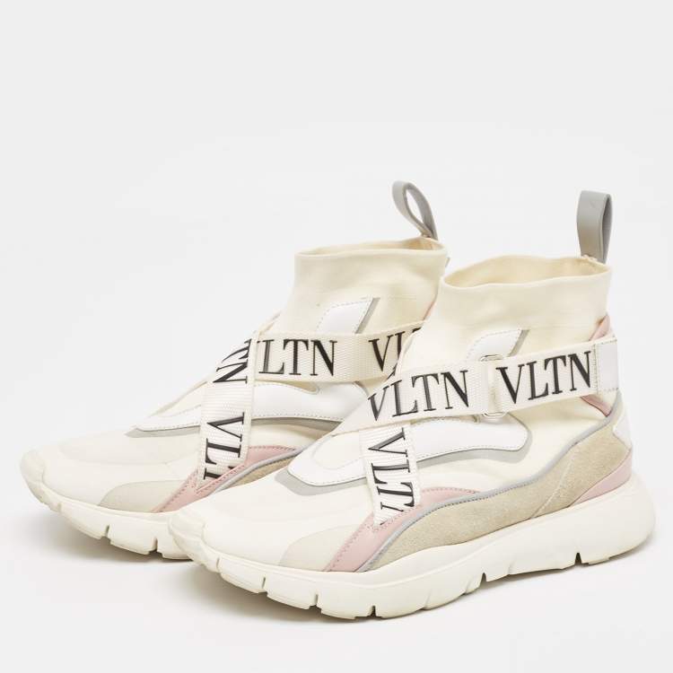 Pre Owned Valentino Multicolor Suede and Fabric VLTN Heroes Sneakers Size 37.5