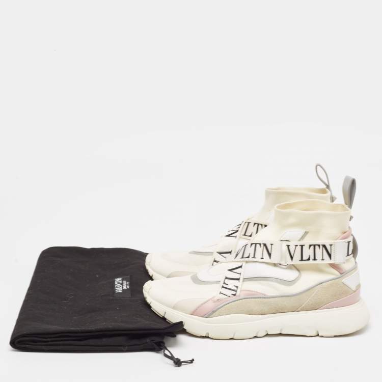 Pre Owned Valentino Multicolor Suede and Fabric VLTN Heroes Sneakers Size 37.5