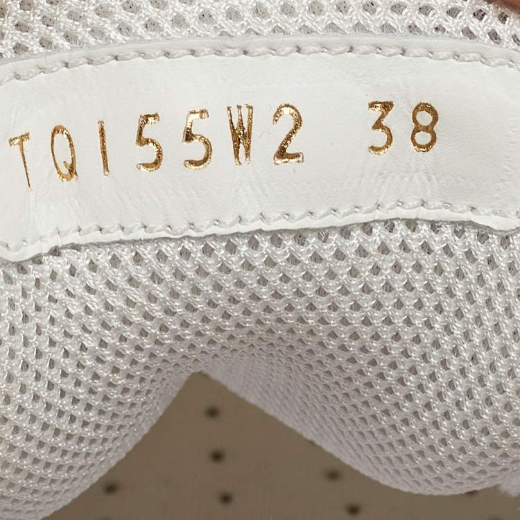 Pre Owned Valentino White Leather and Mesh Low Top Sneakers Size 38