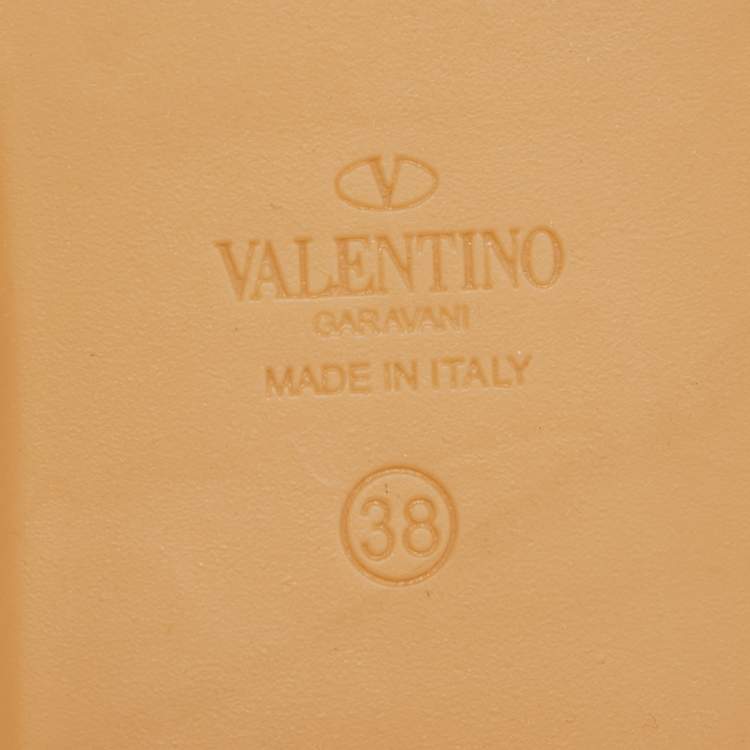 Pre Owned Valentino Dusty Pink Leather Metal Vlogo Detail Espadrille Flats Size 38