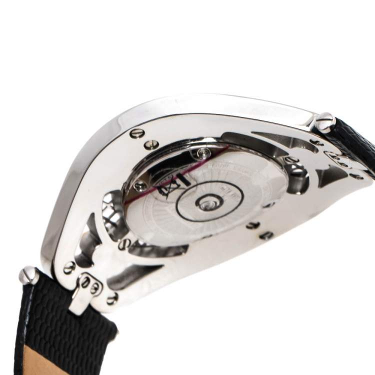 Pre Owned Valentino White Two Tone Stainless Steel Classic V58 Women's Wristwatch 42 mm