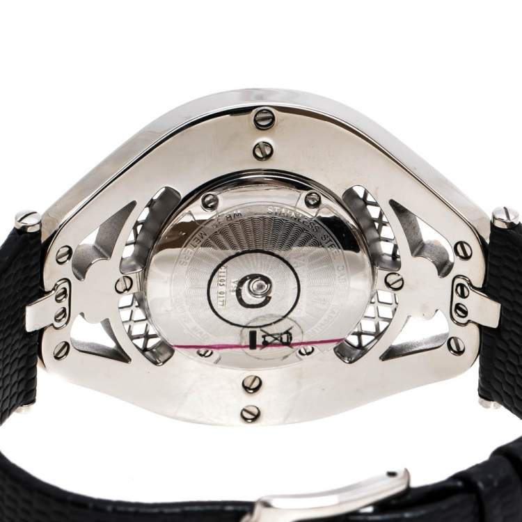 Pre Owned Valentino White Two Tone Stainless Steel Classic V58 Women's Wristwatch 42 mm
