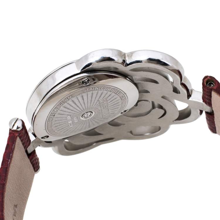 Pre Owned Valentino White Stainless Steel Rosier Baselworld V55 Women's Wristwatch 40 mm