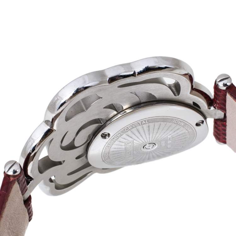 Pre Owned Valentino White Stainless Steel Rosier Baselworld V55 Women's Wristwatch 40 mm