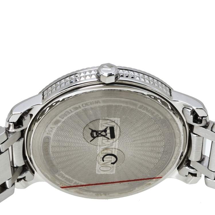 Pre Owned Valentino Black Stainless Steel V56 Women's Wristwatch 36 mm