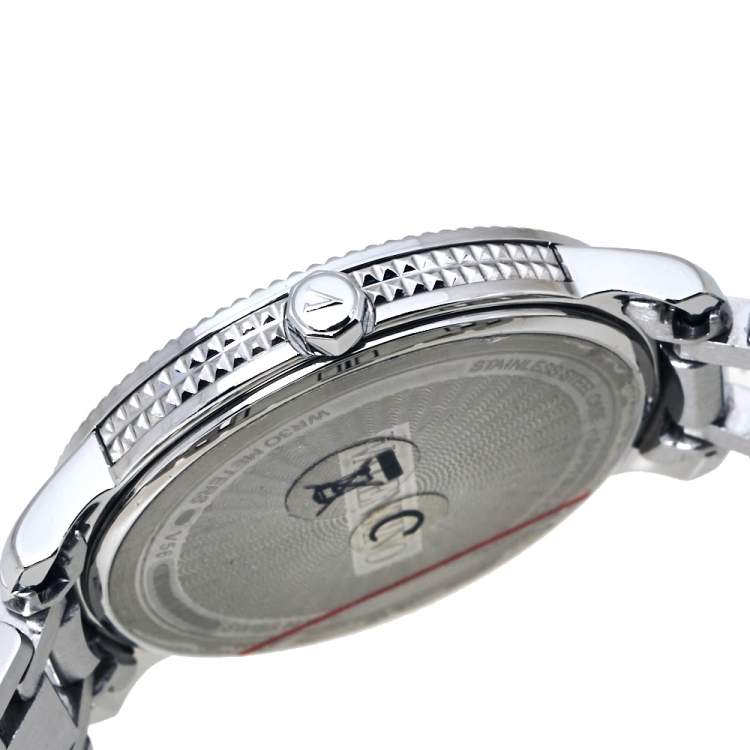 Pre Owned Valentino Black Stainless Steel V56 Women's Wristwatch 36 mm