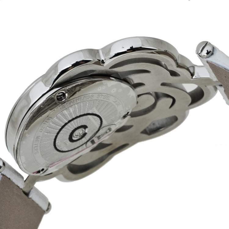 Pre Owned Valentino White Stainless Steel Rosier Baselworld V55 Women's Wristwatch 40MM
