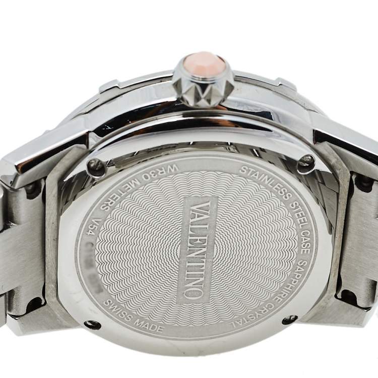 Pre Owned Valentino Pink Stainless Steel Coral Eden V54 Women's Wristwatch 38 mm