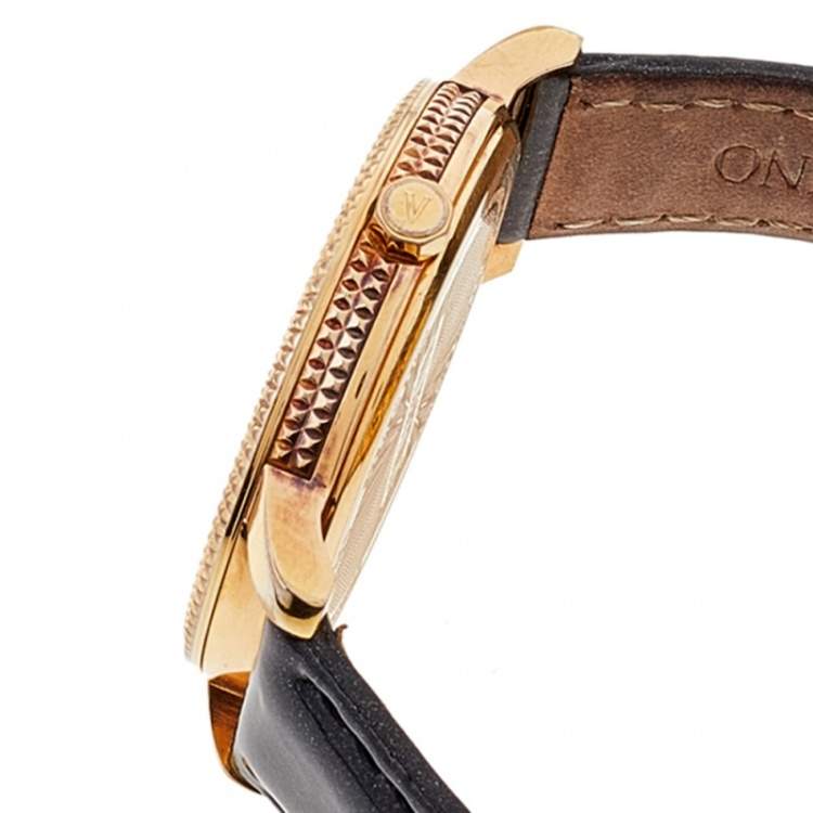 مملوكة مسبقًا Valentino Black Rose Gold Plated Stainless Steel V56 Women's Wristwatch 36 mm